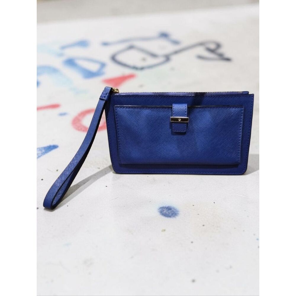 Kate Spade New York Royal Blue Cedar Street Karolina Leather Wristlet Wallet